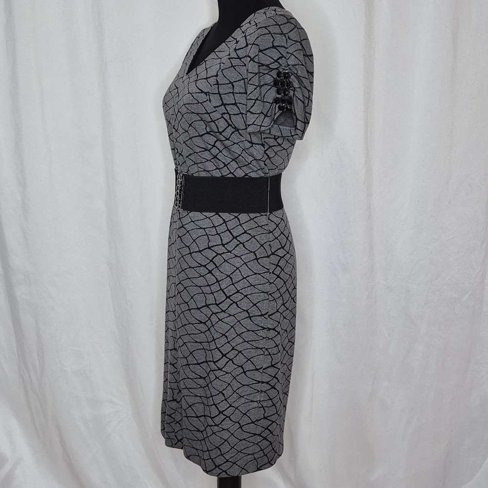 Antonio Melani Belted Jersey Knit Sheath Dress - Size 4